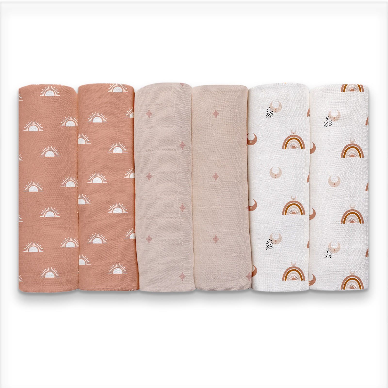Gllquen Baby Muslin Swaddle Blankets 6-Pack, Organic Cotton Blankets for Newborn Infant Girls and... | Walmart (US)
