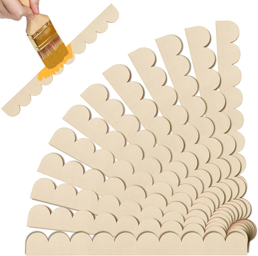 Scalloped Wood Trim Decorative Scallop Trim, 12 Pack | Amazon (US)