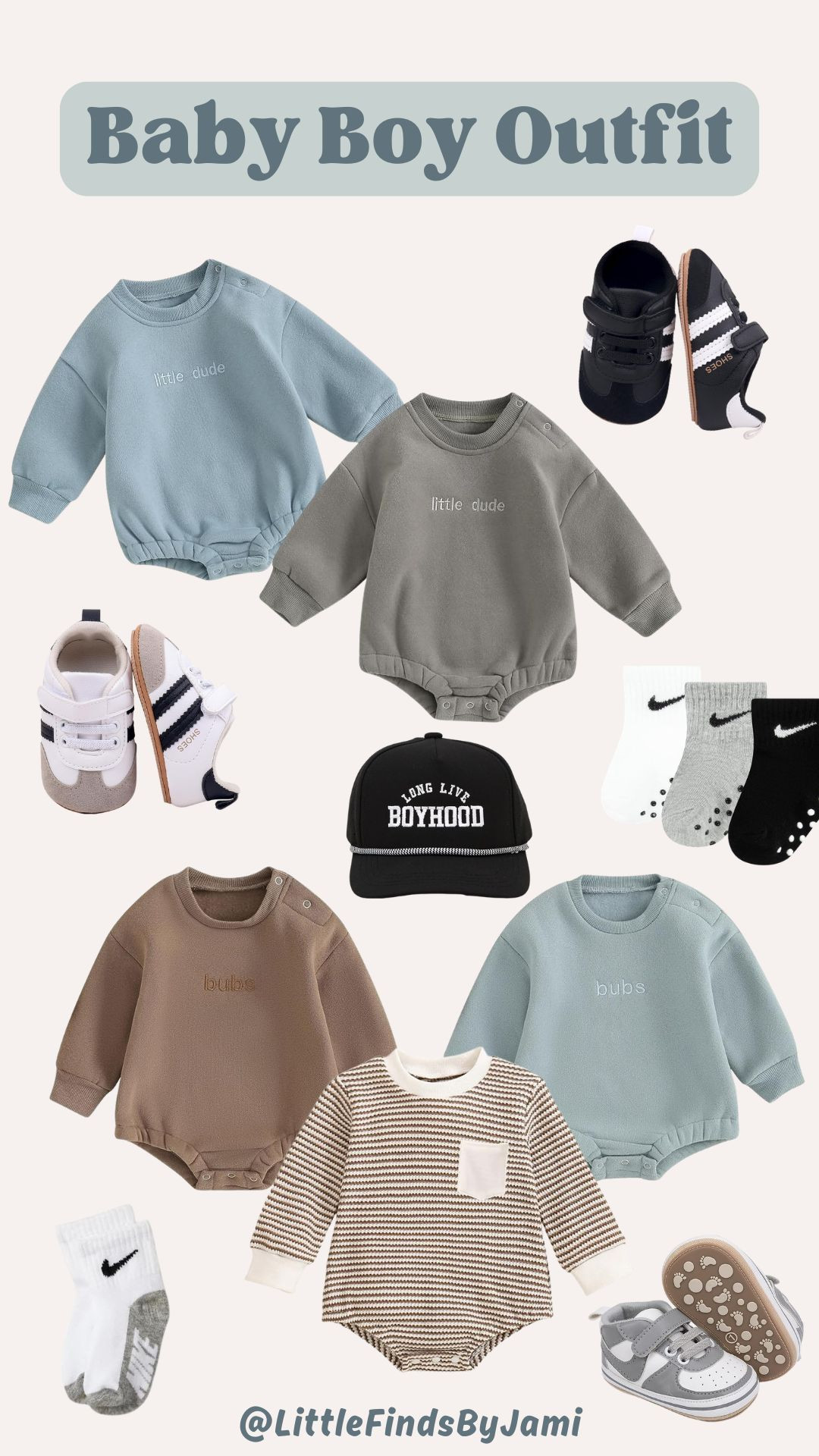 Baby boy outfit ideas. Amazon fashion. Boy mom. Look for less sneakers. Sweatshirt romper. Must haves. Fall

#LTKBaby #LTKootd #LTKmomlife