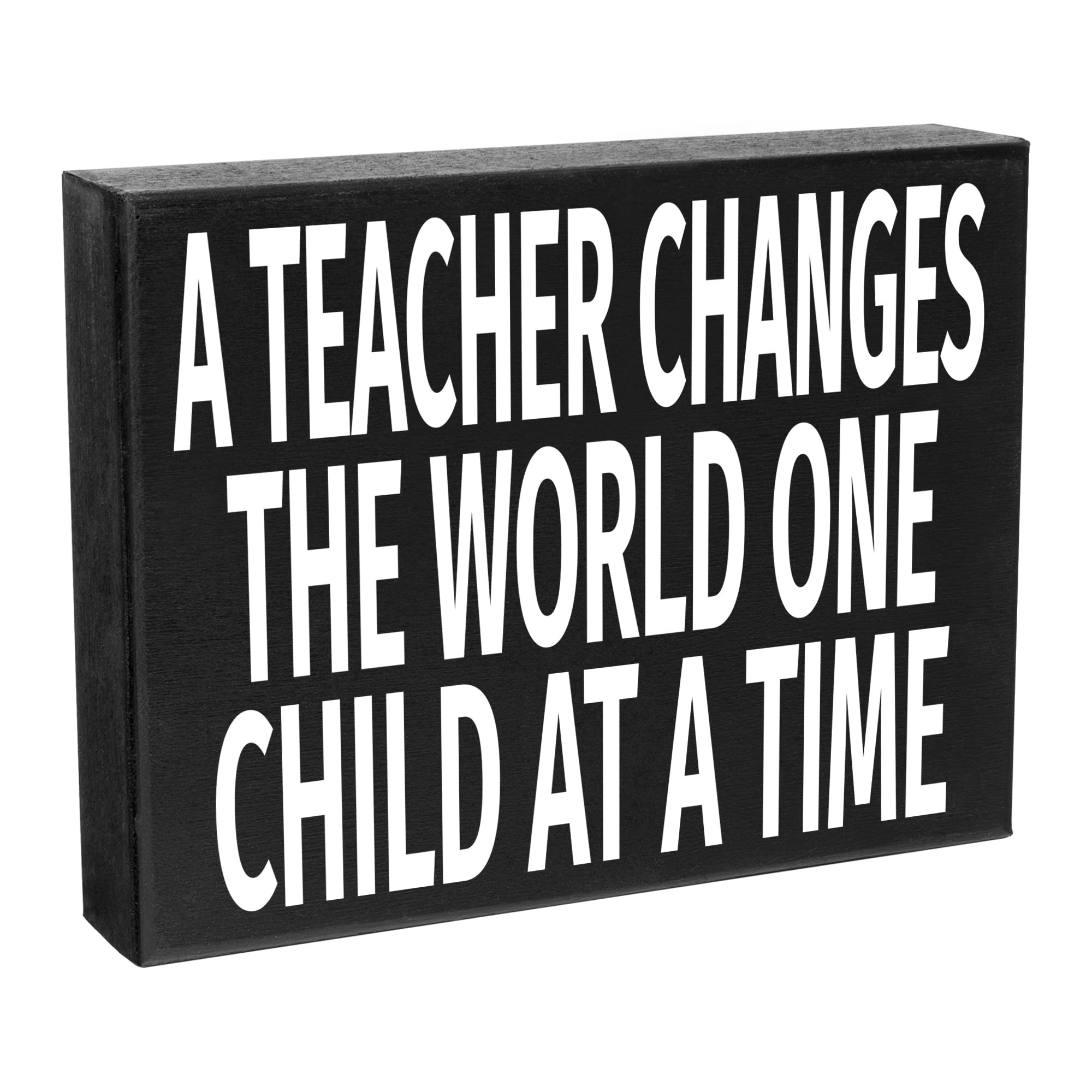 JennyGems A Teacher Changes World One Child at Time Wood Sign, Inspirational Teacher Gift, Classr... | Amazon (US)