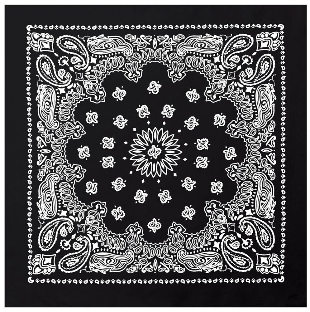 Rothco Trainmen Paisley Bandana – Extra-Large - 27" X 27" - Black | Amazon (US)
