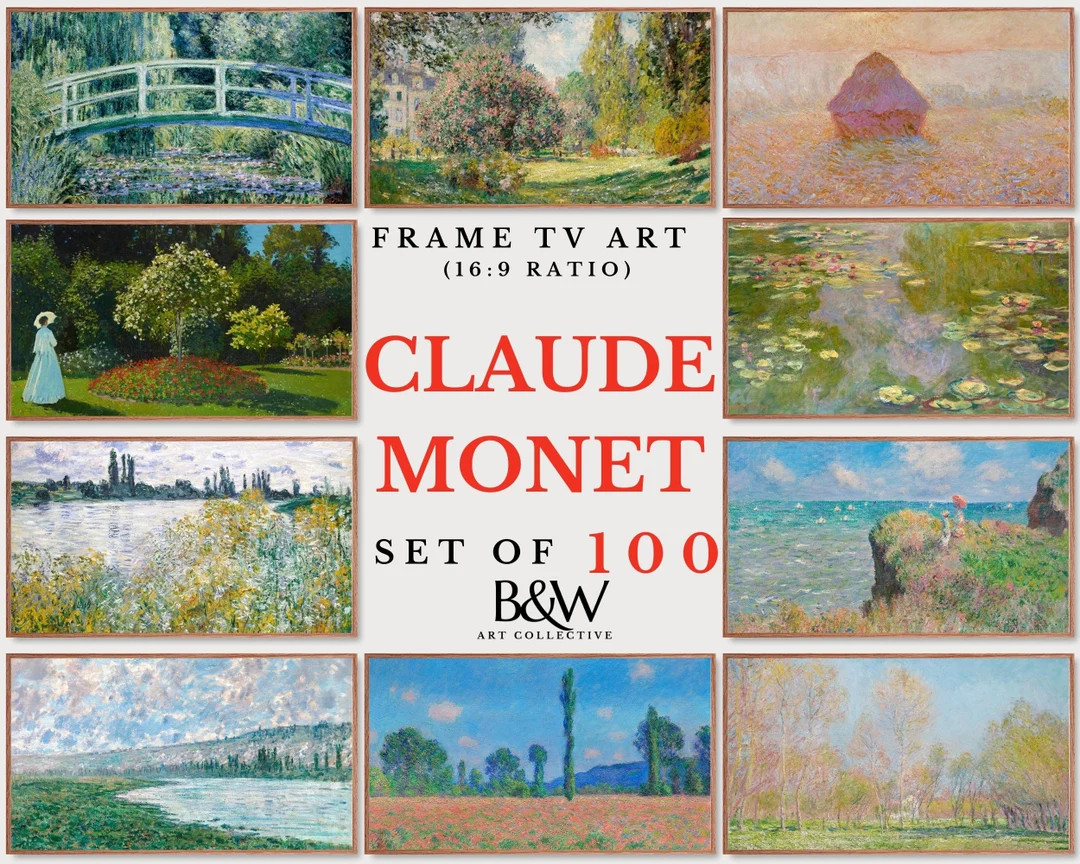 Samsung Frame TV Art Set of 100 | Monet Artworks and Painting Collection | Vintage Art | Famous A... | Etsy (US)
