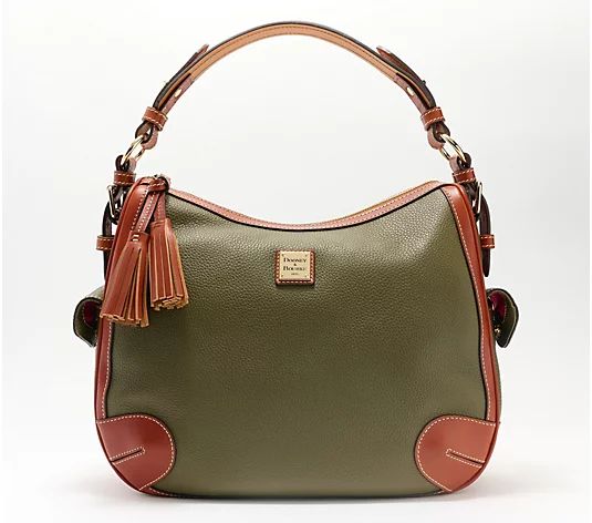 Dooney & Bourke Pebble Leather Side Pocket Hobo - QVC.com | QVC