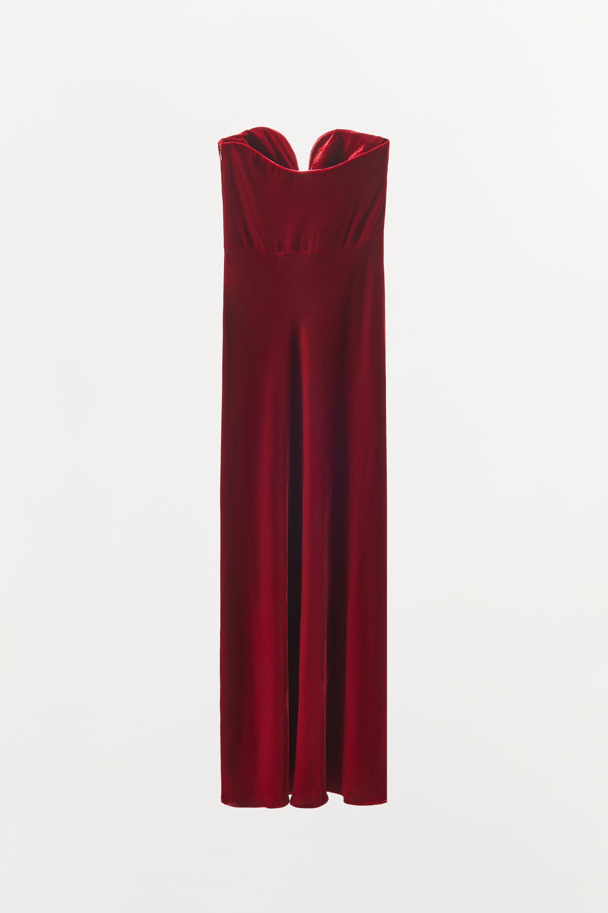 LIMITED EDITION VELVET BANDEAU DRESS | Zara UK