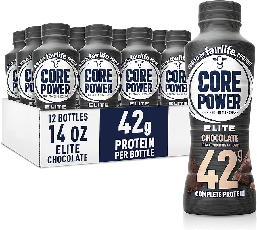 Core Power Elite High Protein Shake, Chocolate, 42g Bottle, 14oz, 12 Pack | Amazon (US)
