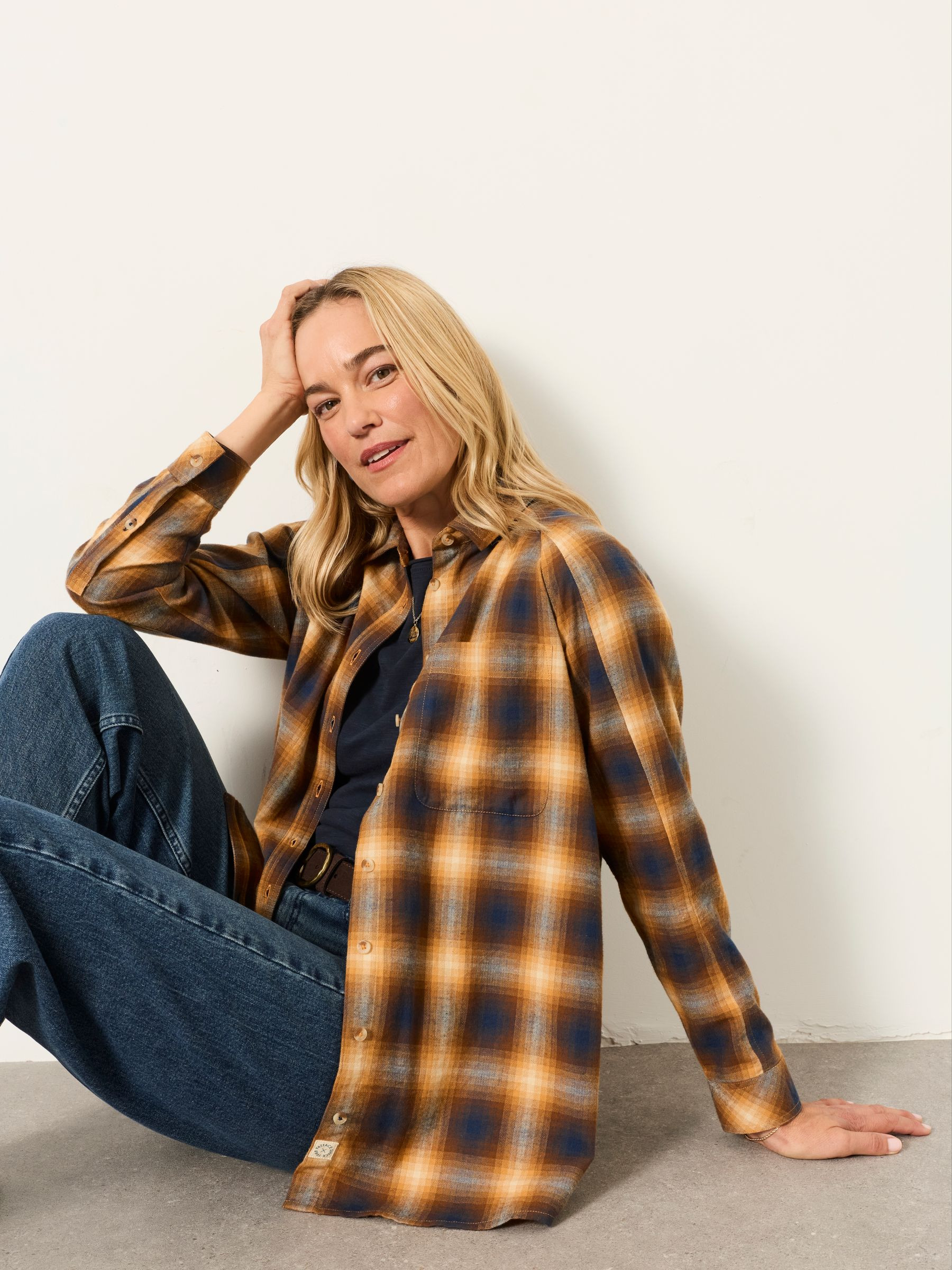 Bessie Brown Check Shirt | Fat Face