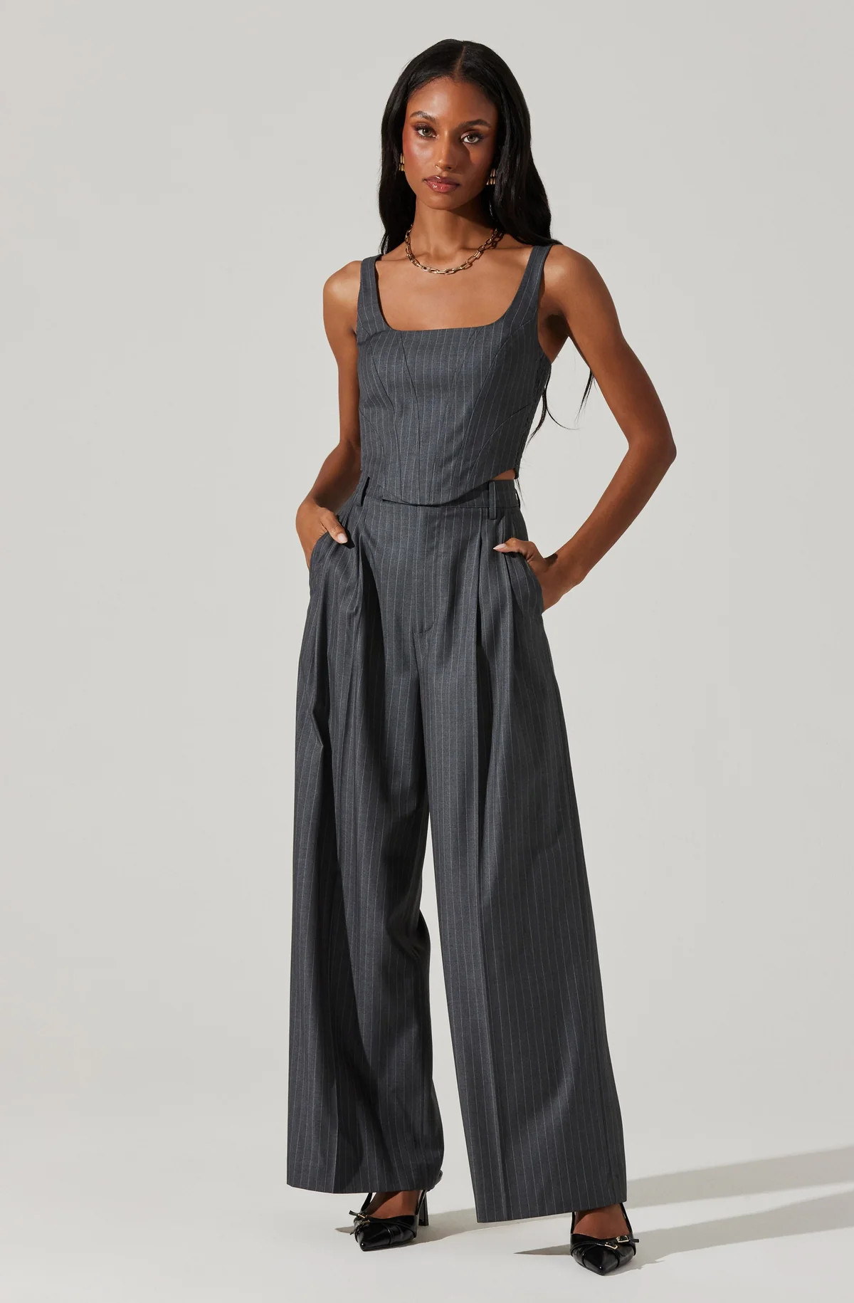 Milani Pinstripe Wide Leg Pants | ASTR The Label (US)