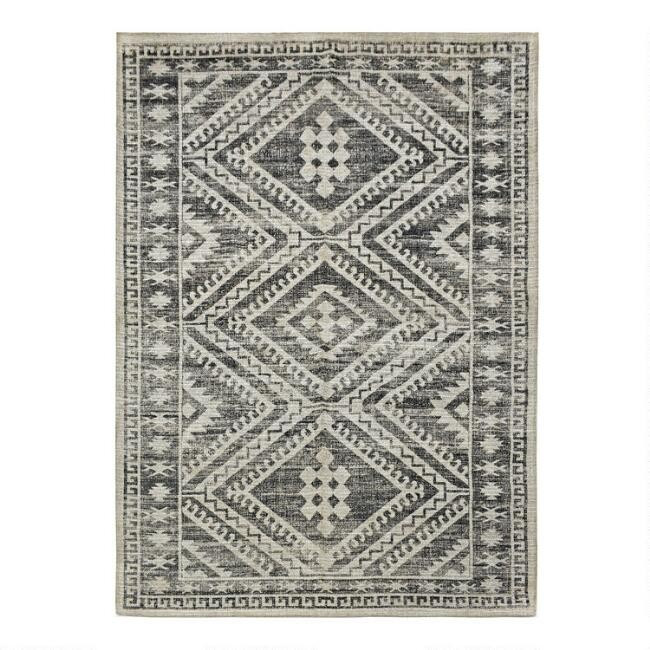 Black and White Persian Style Indoor Outdoor Rug | World Market