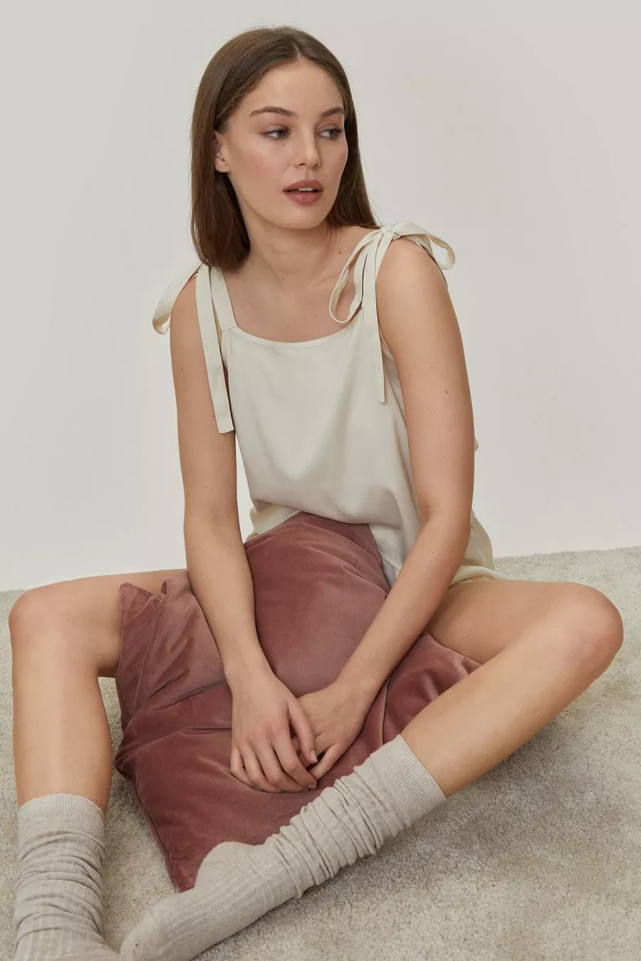 Satin Tie Shoulder Pyjama Top and Shorts Set | Nasty Gal US