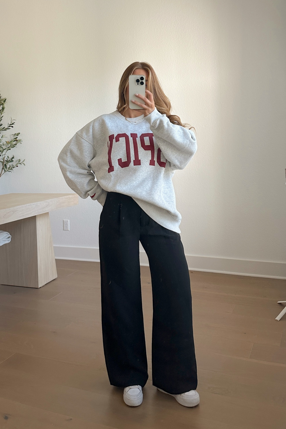 This SPICY sweatshirt is gonna be perfect with leggings this fall! On sale this weekend with the code AFLTK - sized up to a medium for a more oversized fit