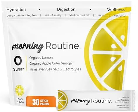 ROUTINE Morning Daily Hydration | Electrolyte Powder Packets | Lemon, Apple Cider Vinegar & Sea S... | Amazon (US)