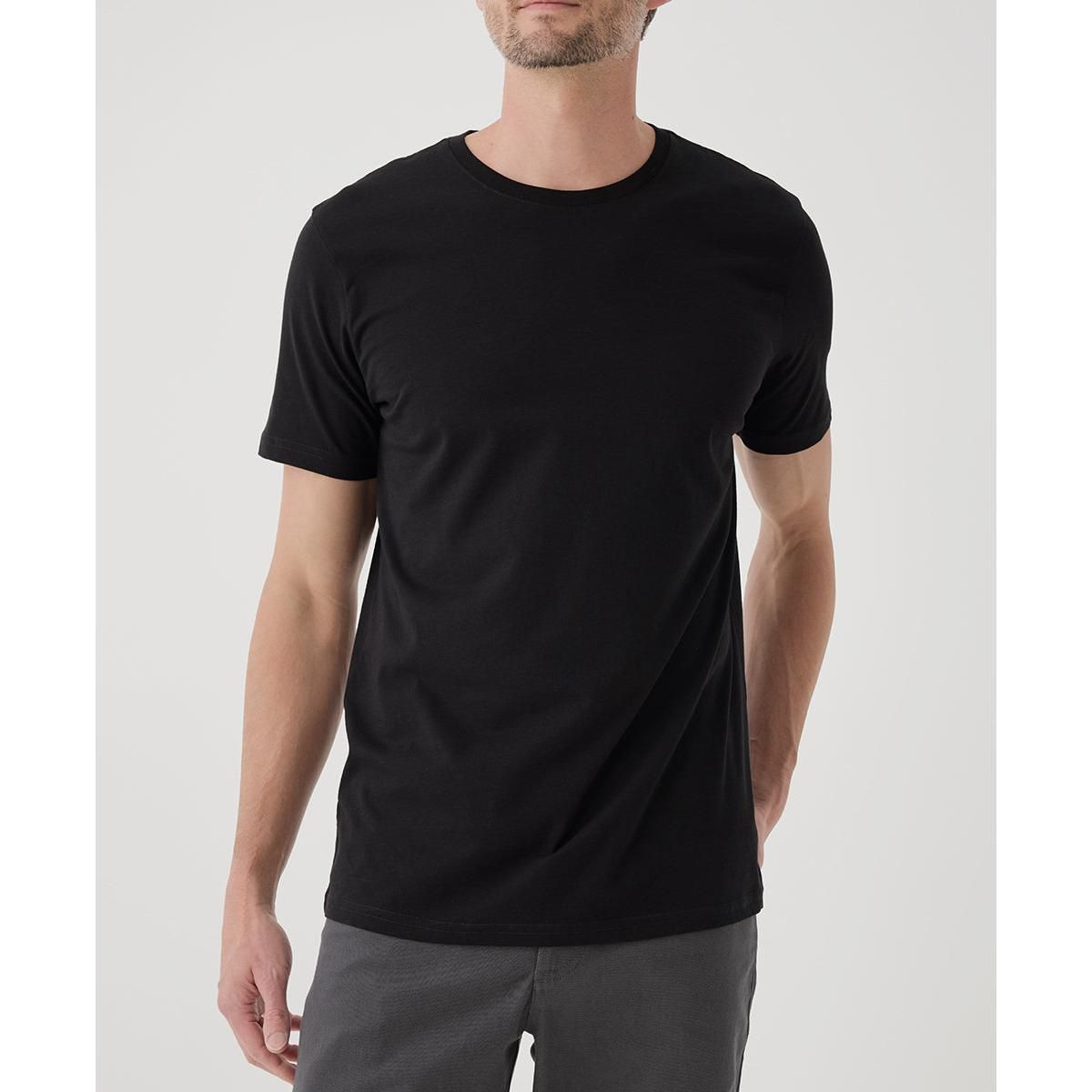 Pact Men's Organic Cotton Softspun Crew Neck Tee 5-Pack Black Small | Target