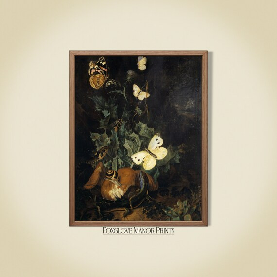 Dark Floral Art Print  Moody Oil Painting Artwork  Bouquet - Etsy | Etsy (US)