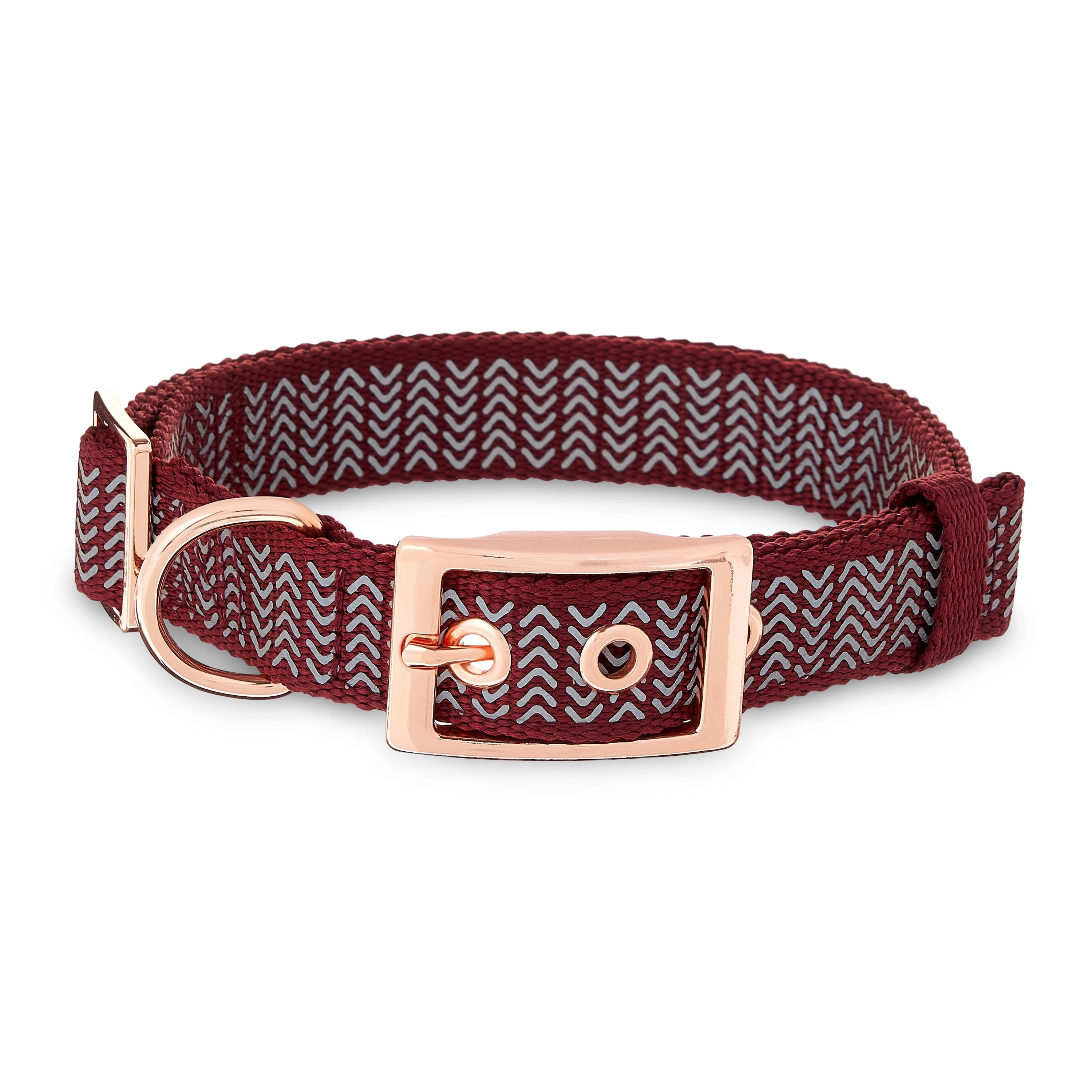 Vibrant Life Polyester Chevron Adjustable Reflective Collar for Dogs, Maroon, Large | Walmart (US)