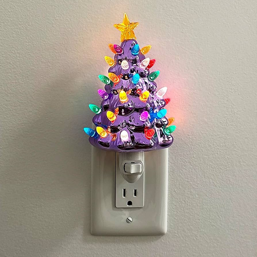 Milltown Merchants Ceramic Christmas Tree Night Light - Plug-in Christmas Tree with Lights - Ligh... | Amazon (US)