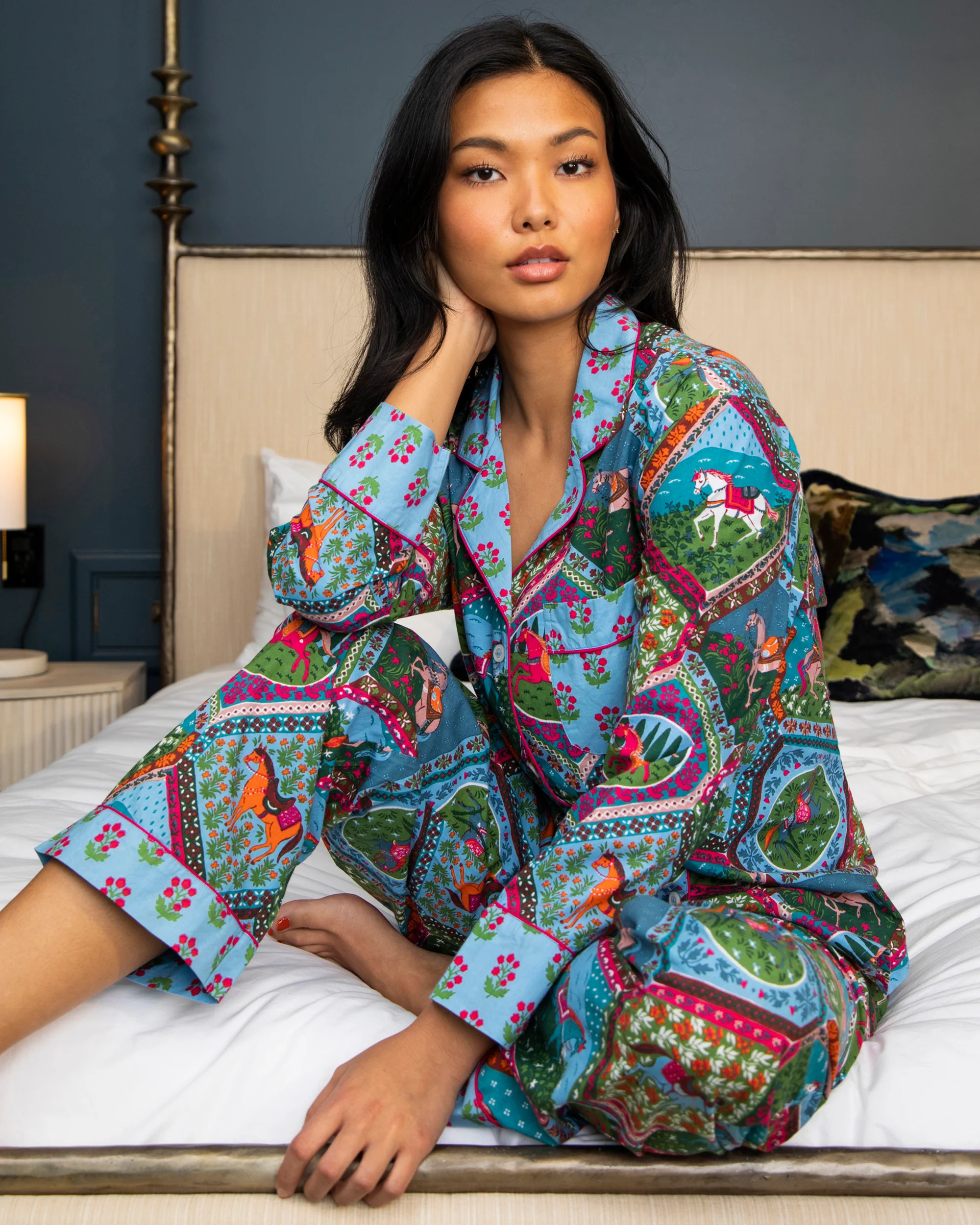 High Horse - Long PJ Set - Blush Denim | Printfresh