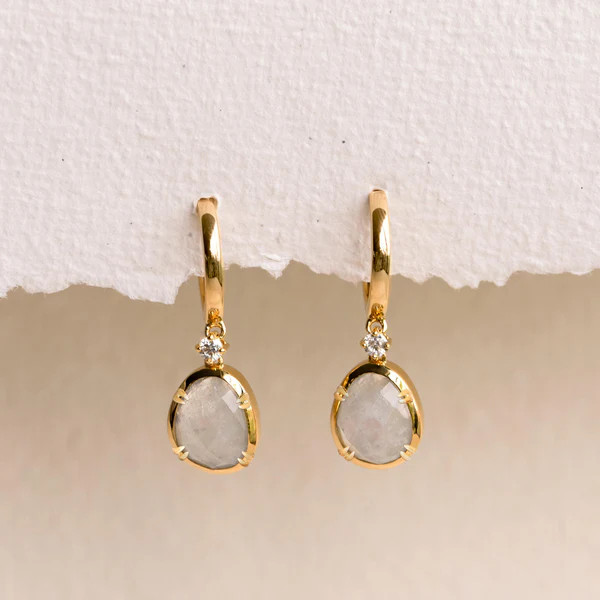 Rainbow Moonstone Earrings - Victoria | Linjer