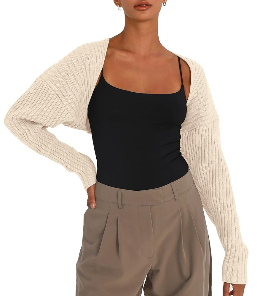 LILLUSORY Womens Cropped Cardigans Bolero Shrug Fall Sweater Cute Tops Fashion Trendy Long Sleeve... | Amazon (US)