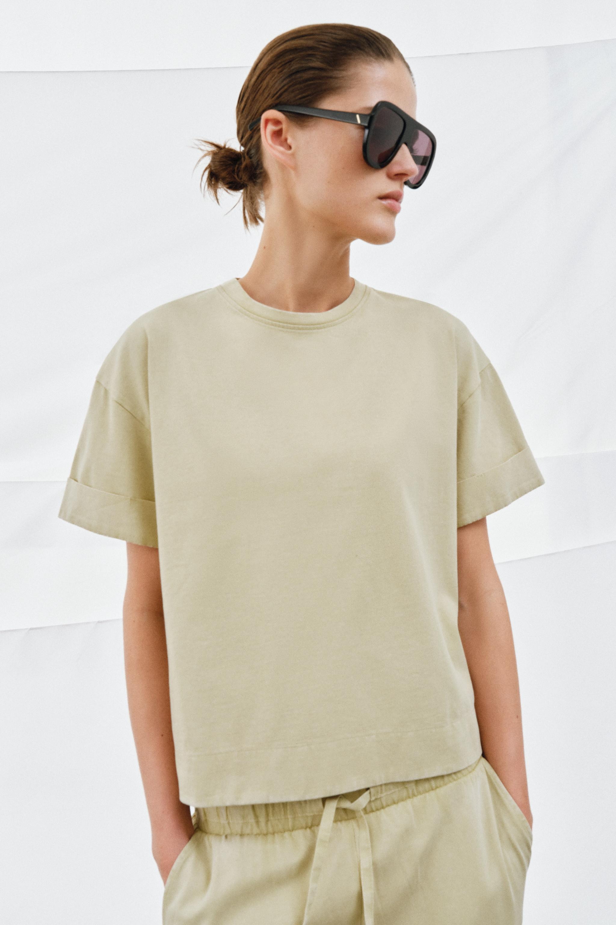 HEAVY COTTON SHORT SLEEVE T-SHIRT | Zara Canada