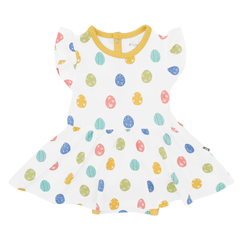 Twirl Bodysuit Dress in Spring Egg | Kyte Baby