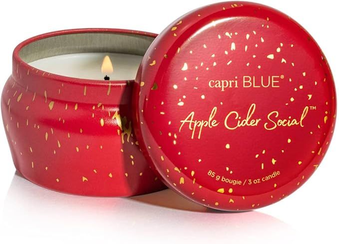 Capri Blue Glimmer Mini Tin Jar Candle - Apple Cider Social Scented Candle with Mini Candle Holde... | Amazon (US)