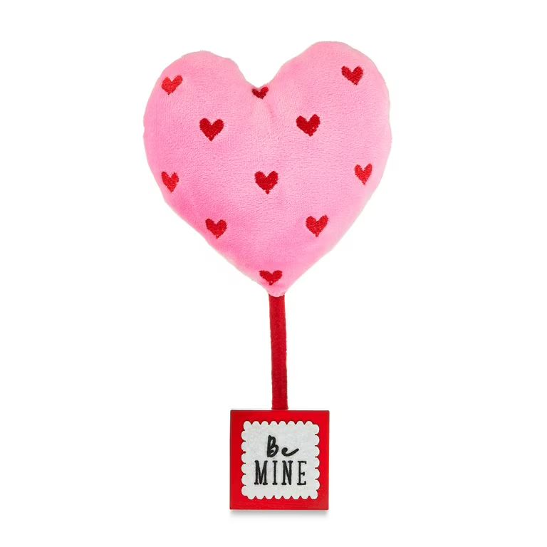 Valentine's Day Large Pink Fabric Heart Tabletop Decoration, Way To Celebrate, 9.5in H | Walmart (US)