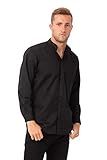 Chef Works Men's Banded Collar Shirt, Black, XX-Large | Amazon (US)