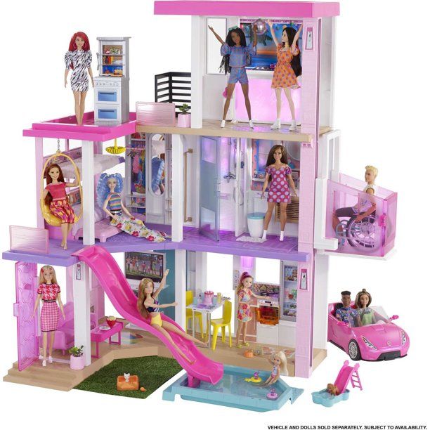 Barbie Dreamhouse 43 inch 3-Story Dollhouse Playset with Pool & Slide, Party Room, Elevator, Pupp... | Walmart (US)