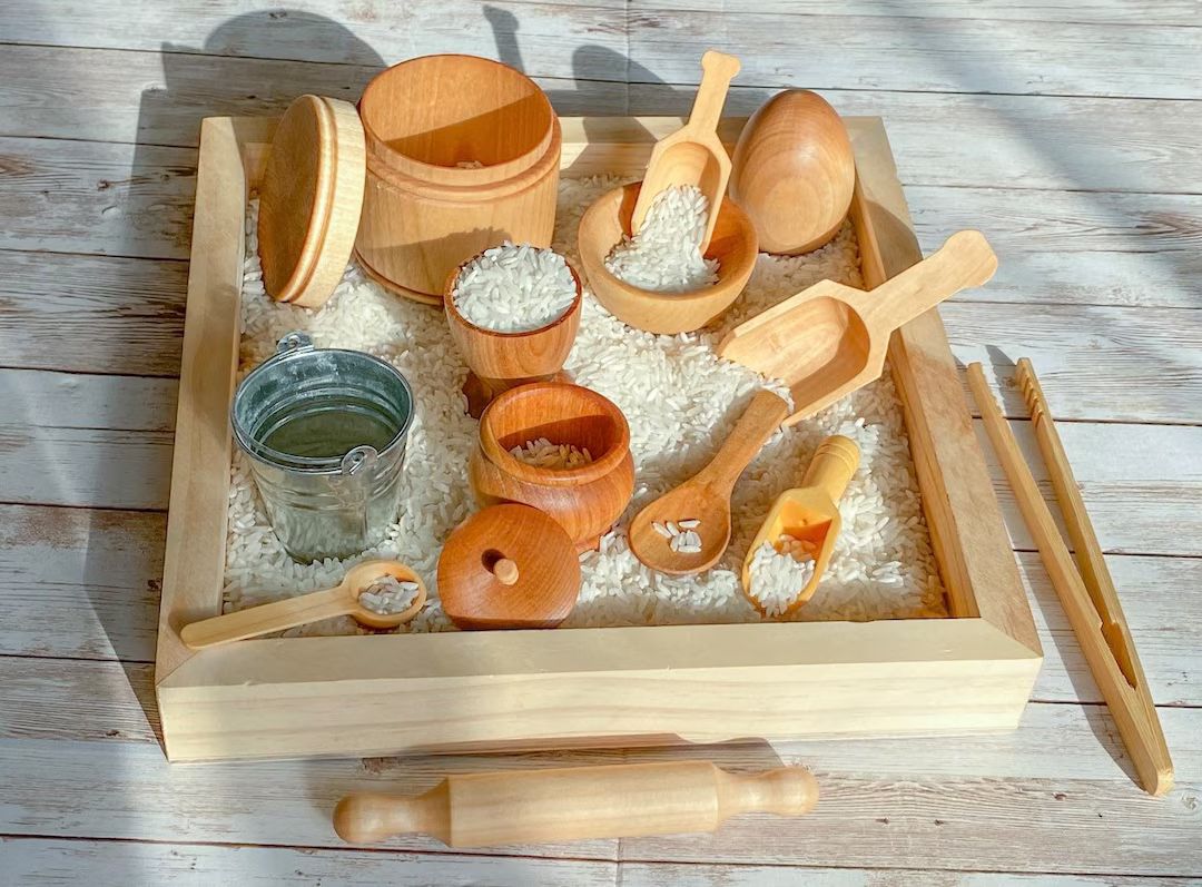 13 Piece Sensory Bin Miniature Wooden Tools Set Montessori Waldorf Homeschool Learning Toy Gift (... | Etsy (US)