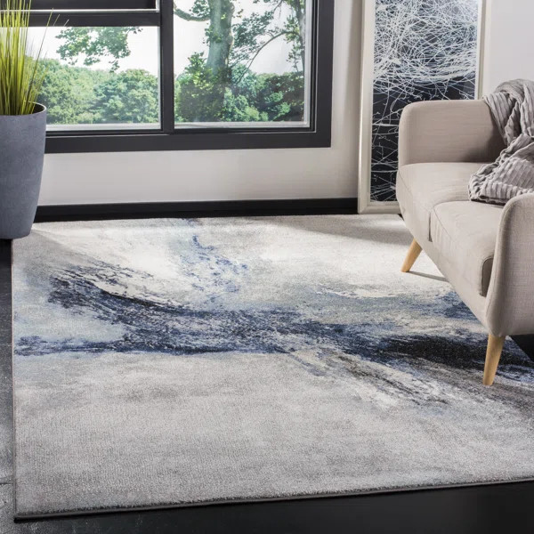Elara Performance Blue/Gray Rug | Wayfair North America