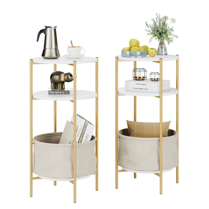 Bethie Stainless Steel Nightstand (Set of 2) | Wayfair North America