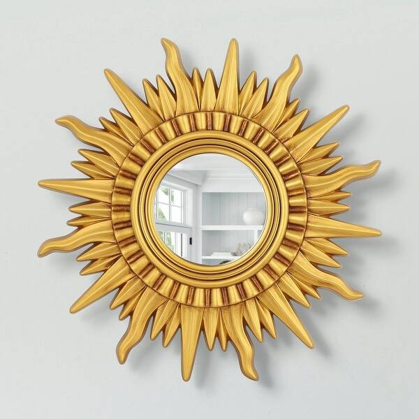 28.3-inch Art Gold Sunburst Decorative Wall Mirror | Bed Bath & Beyond
