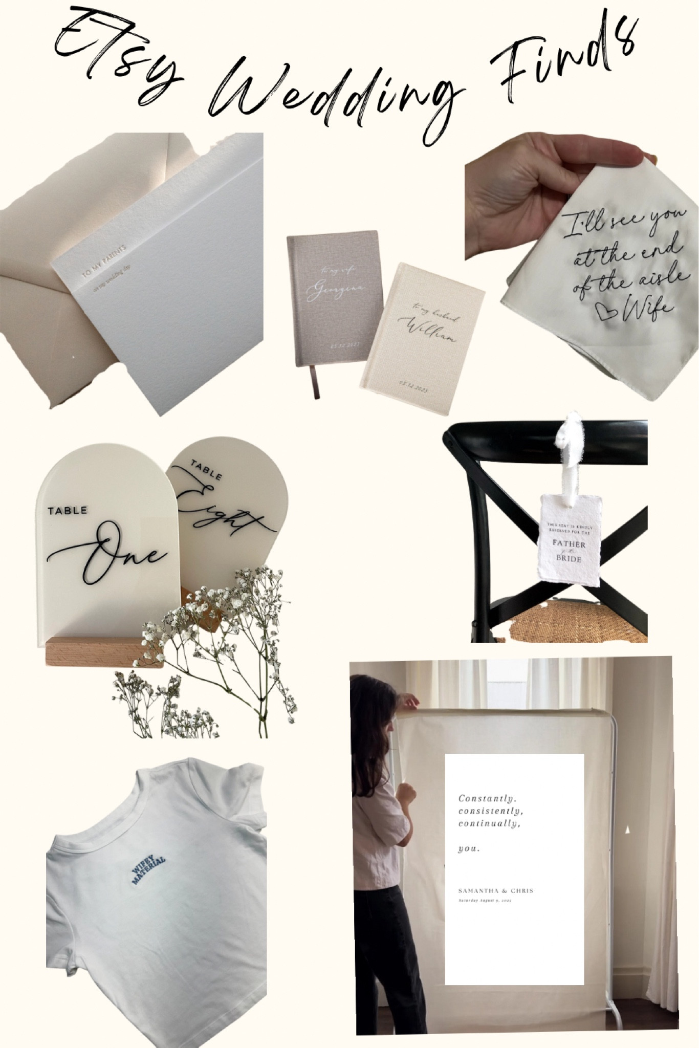 Recent Etsy wedding purchases!! Etsy has such good wedding finds for everything. I love how a lot of customizable too! 