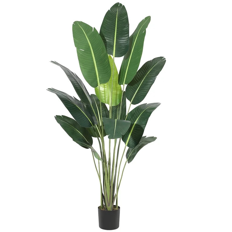 PYY Lifelike Artificial Bird of Paradise Tree - 84 Inch, 17 Trunks, Faux Banana Plant with Pot - ... | Walmart (US)