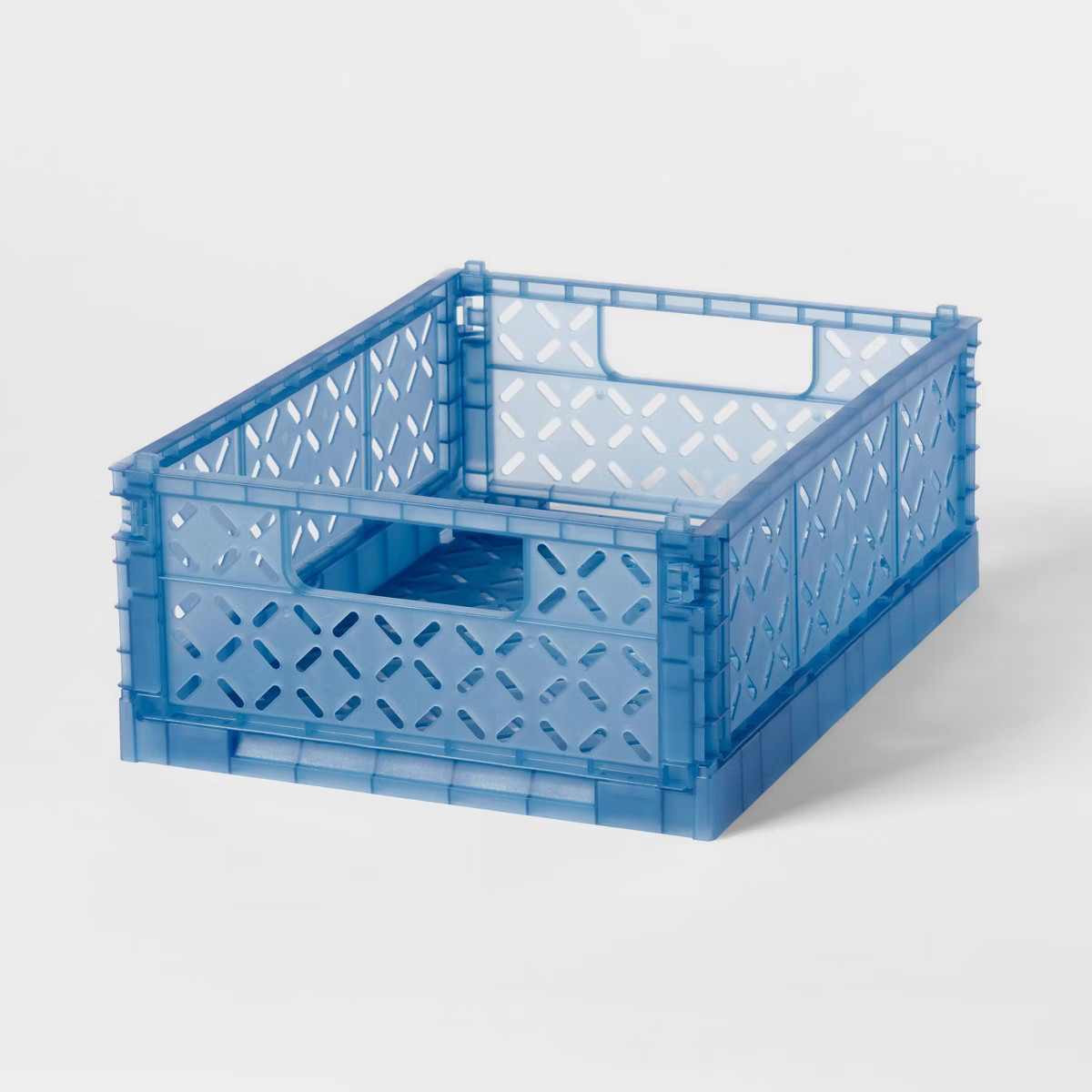 Rectangular Plastic Foldable Medium Crate Blue - Brightroom™ | Target