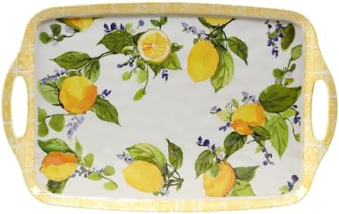 Certified International Lemon Zest Melamine Rectangular Tray with Handles, 19-inches Length, Kitc... | Amazon (US)