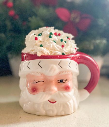 Pottery Barn Santa mug. Santa Claus mug. Santa Clause mug. Traditional Christmas decor. Vintage inspired Christmas decor. Hostess gift. Holiday gift for her. ❤️💚 

#LTKHoliday #LTKhome #LTKfindsunder50