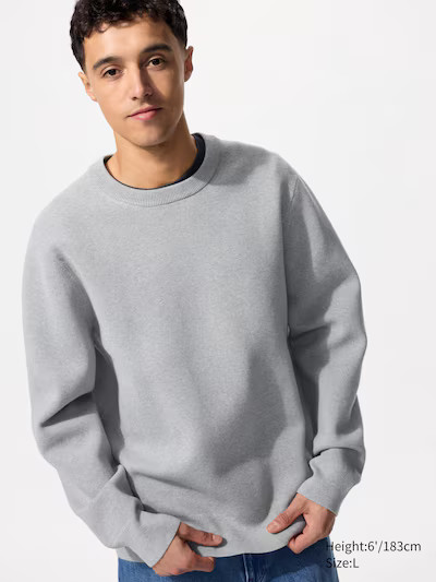 Washable Milano Ribbed Crew Neck Jumper | UNIQLO (UK)