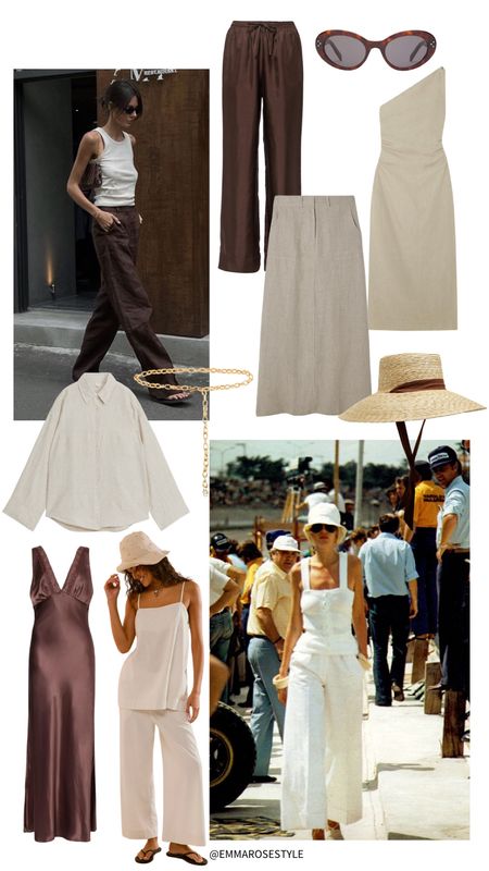 Mood 003. Brown linen outfit | beige linen outfit | holiday outfit | linen co-ord | white dress | white holiday dress 

#LTKfindsunder100 #LTKstyletip #LTKeurope