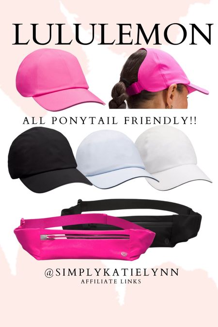Keep a high pony with these perfectly made Lulu hats! And grab the belt for your phone too! 

#LTKStyleTip #LTKActive #LTKFitness
