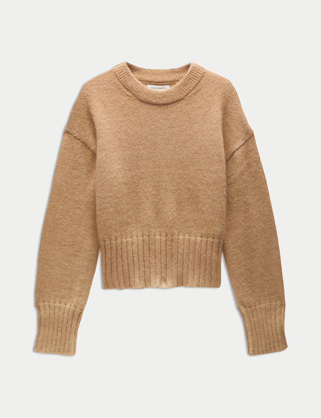 Crew Neck Cropped Jumper with Mohair | Marks & Spencer (UK)