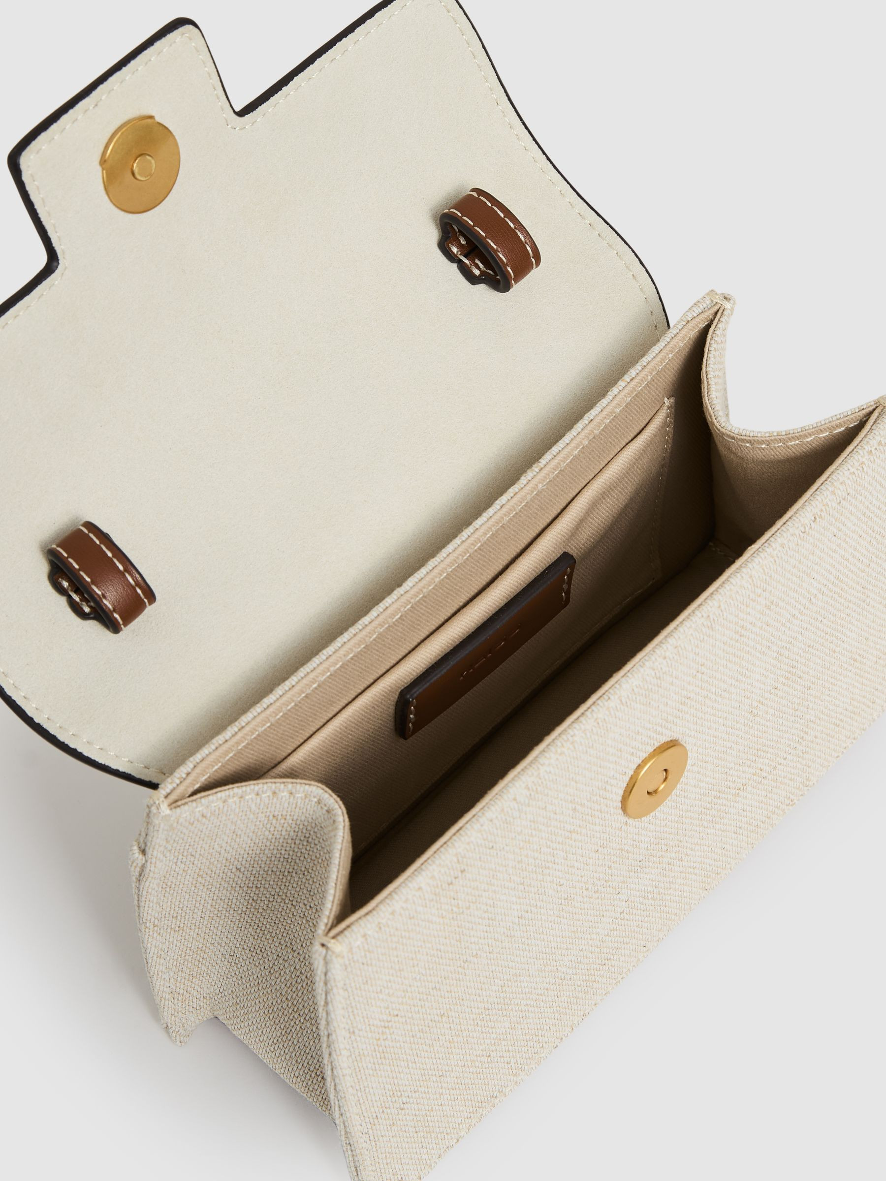 Reiss Girls Linen Canvas Top Handle Bag in Neutral - REISS | Reiss UK
