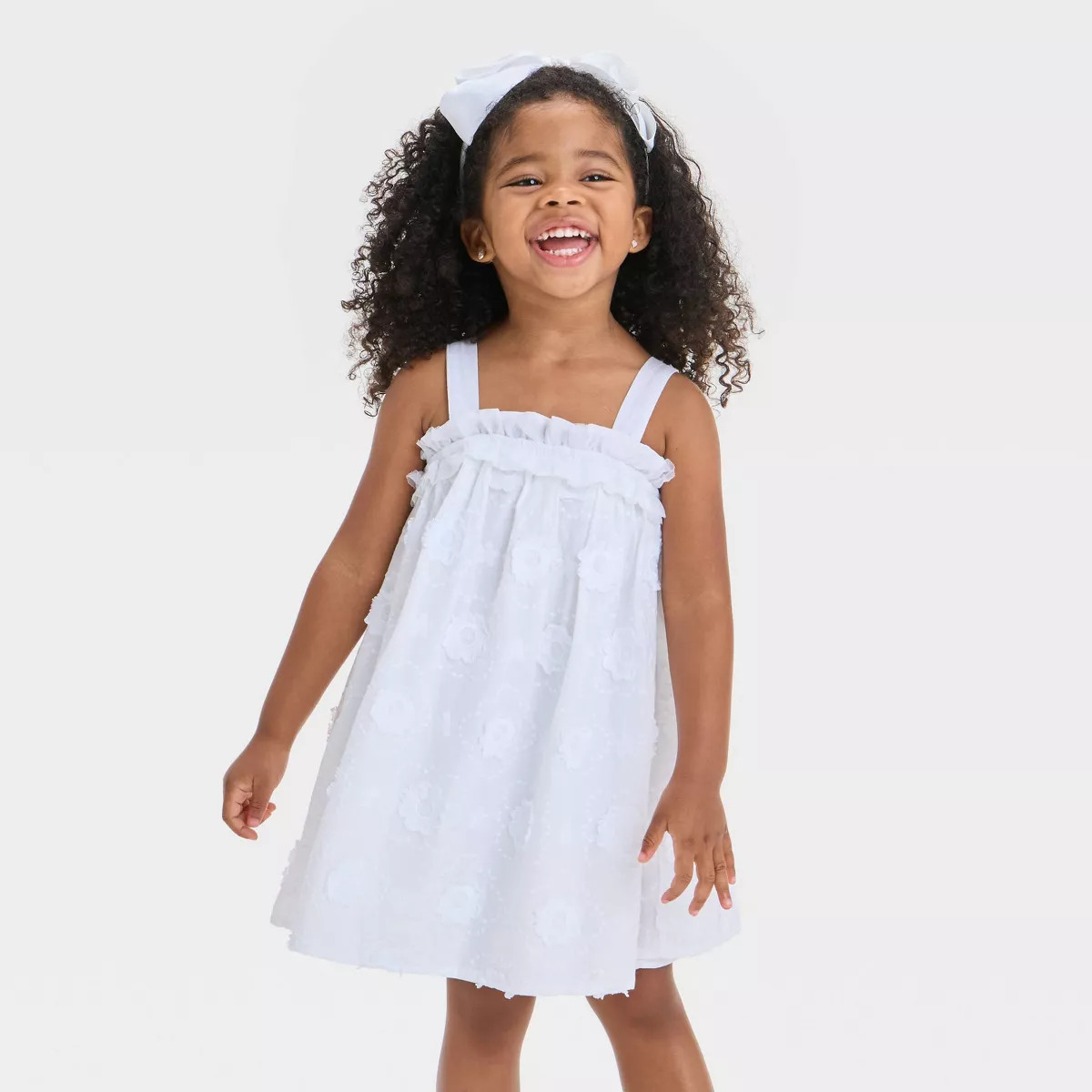 Toddler Girls' Floral Dress - Cat & Jack™ White 12M | Target