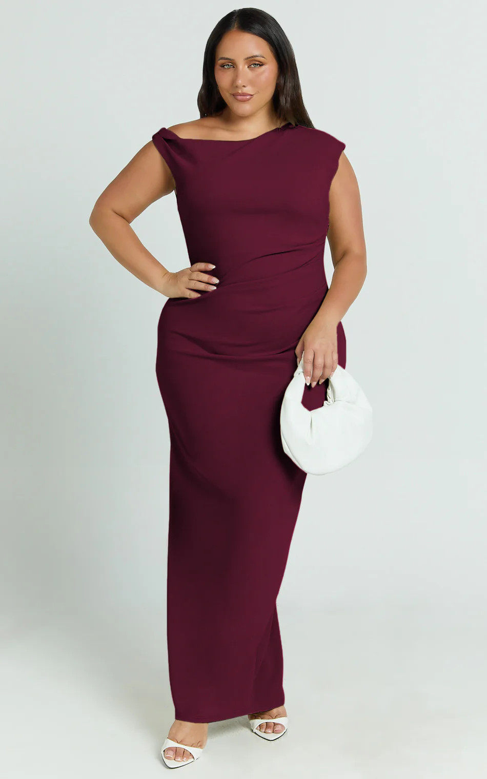 Genie Maxi Dress - Off The Shoulder Dress in Wine | Showpo (US, UK & Europe)