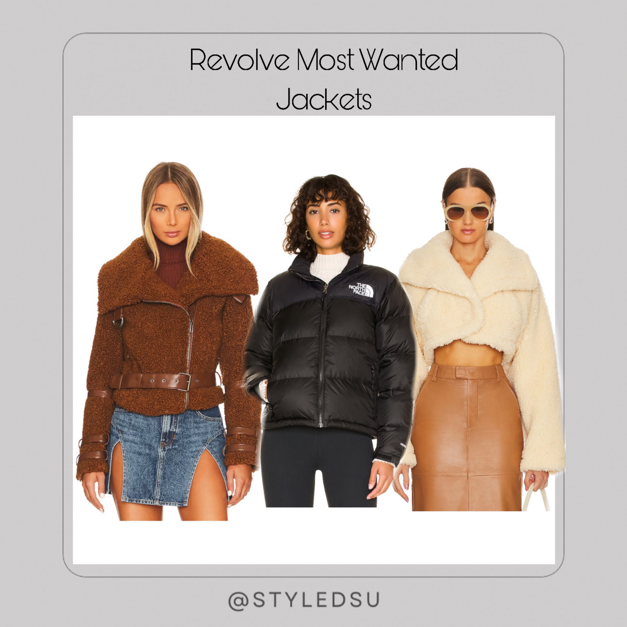 Revolve jackets. 
Winter jackets. 
Most wanted jackets. 
Best seller jackets from Revolve. 
Revolve best seller. 
Revolve top 5 best seller. 
x Rachel Nadine Gown in Black
Lovers and Friends 

Ameya Sweater Dress in Light Beige
Lovers and Friends 

Leather Biker Jacket in Red
KULAKOVSKY 

Peyton Cropped Sherpa Jacket in Wheat
L'Academie 

Lilianna Cropped Jacket in Black
L'Academie 

1996 Retro Nuptse Jacket in Recycled TNF Black
The North Face 

Bailey Moto Jacket in Cappuccino
Tularosa (


Oversized Moto Jacket in Chocolate
Norma Kamali 

Sweater dress. 
White sweater dress. 
Cut out sweater dress. 
Brown leather jacket. 
Fall cardigan. Green cardigan. Tan cardigan. Black off the shoulder dress. Black long sleeve off the shoulder dress. Black mini dress. Anine bing sweater . 
White cut out sweater. 
New in Revolve. 

Holiday outfit ideas, ltk holidays , ltk holiday, Christmas outfit ideas, thanksgiving outfit ideas, 
ltk bump , ltk sale , ltk find , ltk baby, ltk curves, ltk family , ltk sale alert, ltk style tip , ltk under 100, ltk under 50 ,
Fall outfit inspo, fall style, fall fashion . 

outfit inspo, fashion inspo, content creator, basic style , style inspo , street style, fashion style, outfit inspo, parisian style, styling inspiration, 
capsule wardrobe, style inspo. 
Revolve . 
Revolve haul. 
Revolve under $100 . 
Revolve under $200 . 
Revolve under $500 . 


#LTKSeasonal #LTKfindsunder100 #LTKHoliday