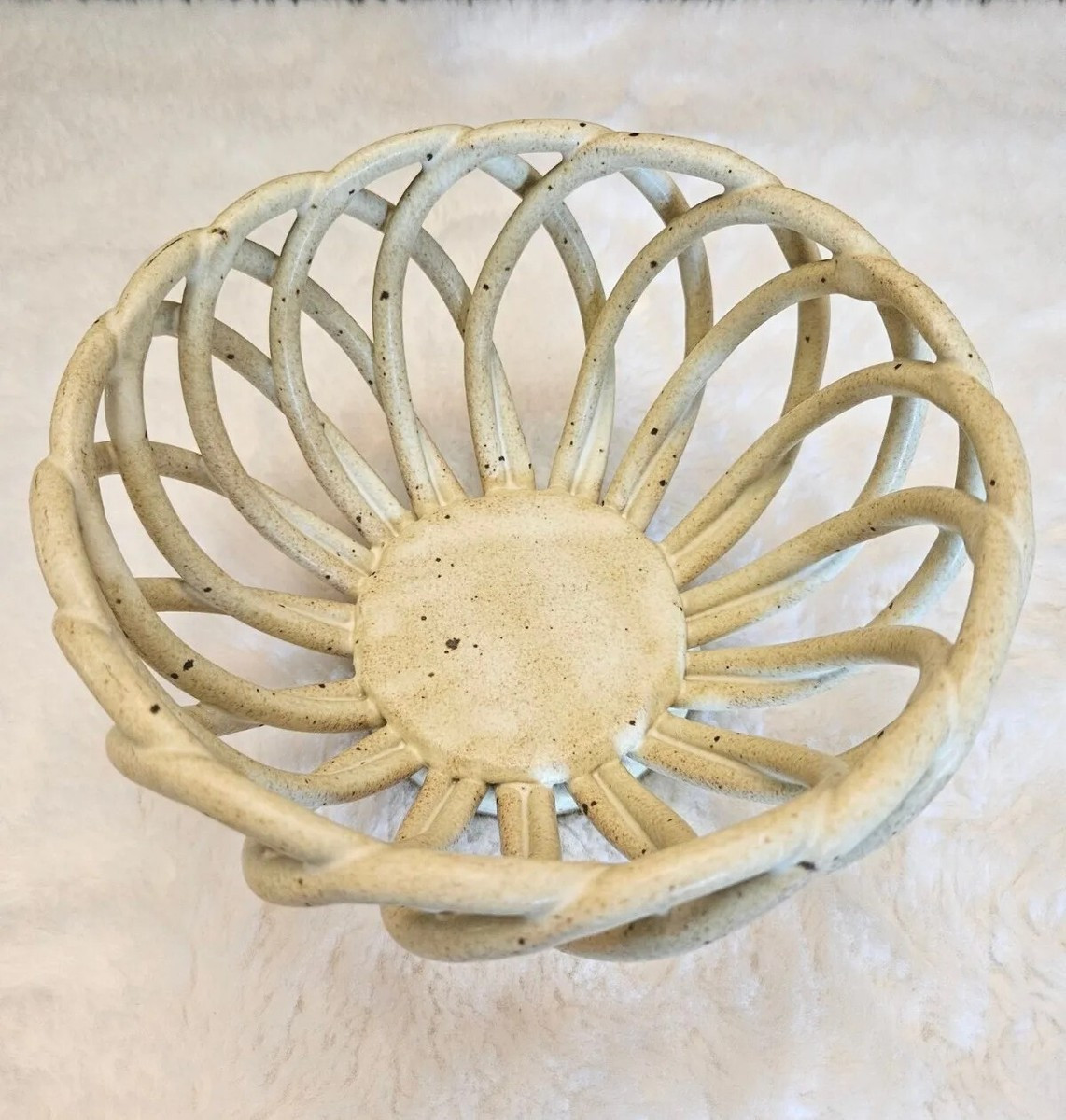 Vintage Cream Speckled Woven warming  Bread Basket or Fruit Basket, Christmas | eBay US