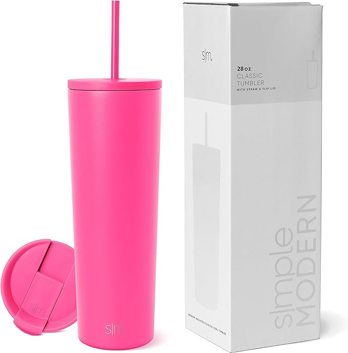 Simple Modern Insulated Tumbler with Lid and Straw | Iced Coffee Cup Reusable Stainless Steel Wat... | Amazon (US)