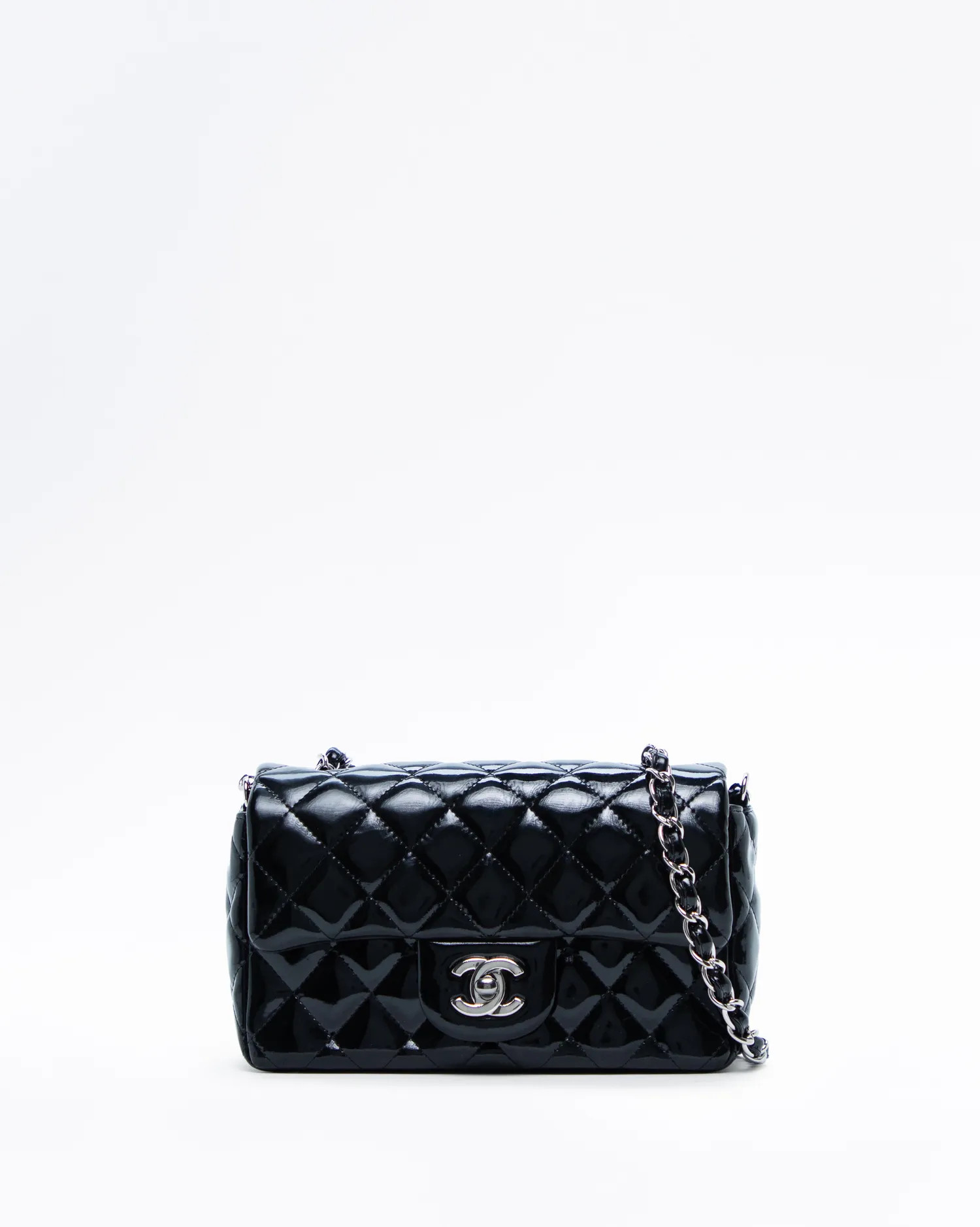 Patent Quilted Mini Classic Flap Bag | Vivrelle