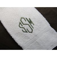 Monogrammed Hand Towel Personalized Embroidered Cotton Gift | Etsy (US)