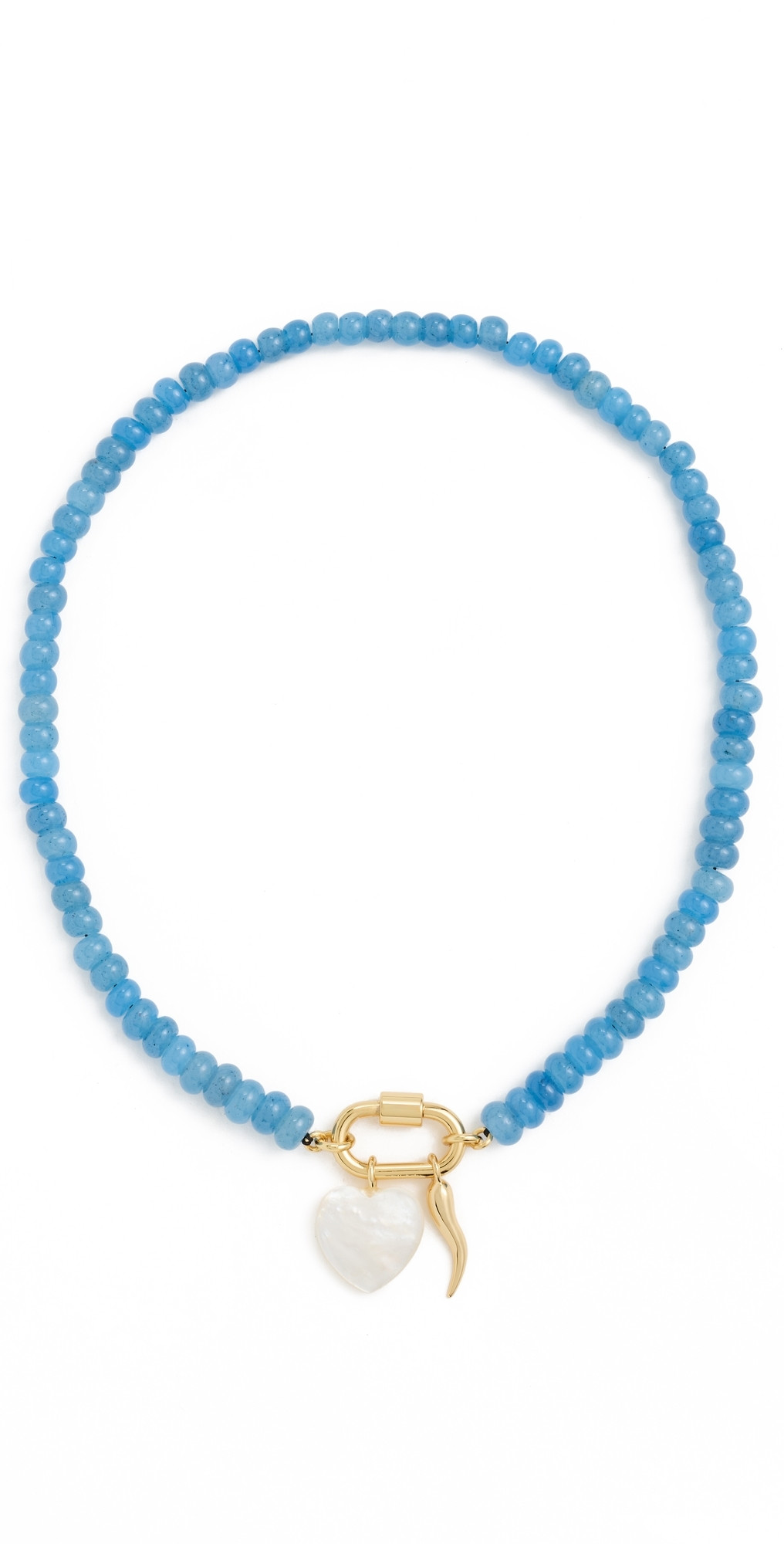 Madewell Semiprecious Beaded Carabiner Charm Necklace Soft Blue One Size | Shopbop